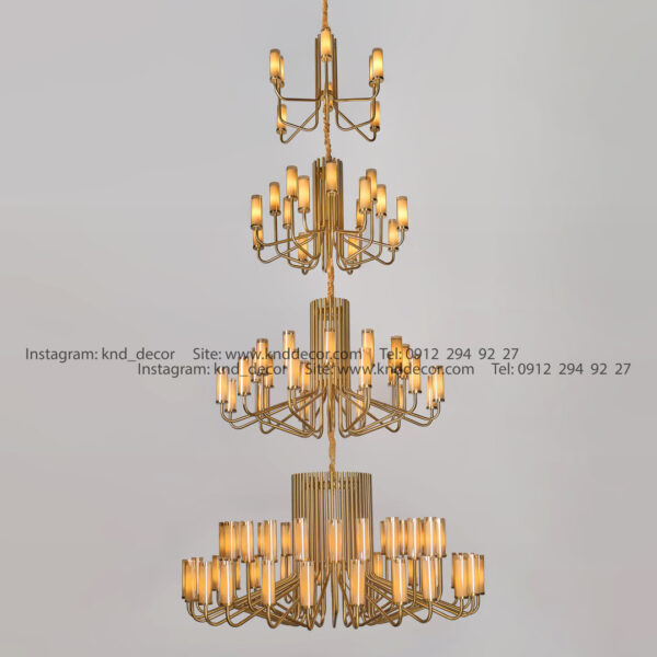 لوستر 3051 سانتيك 4 طبقه با حباب قطر 6 دوگلس