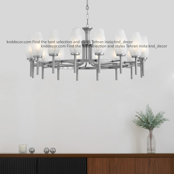 لوستر 1021 كروم 16 با حباب 120 سفید