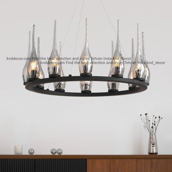 لوستر 1041 مشكي 12 با حباب 310 دودی