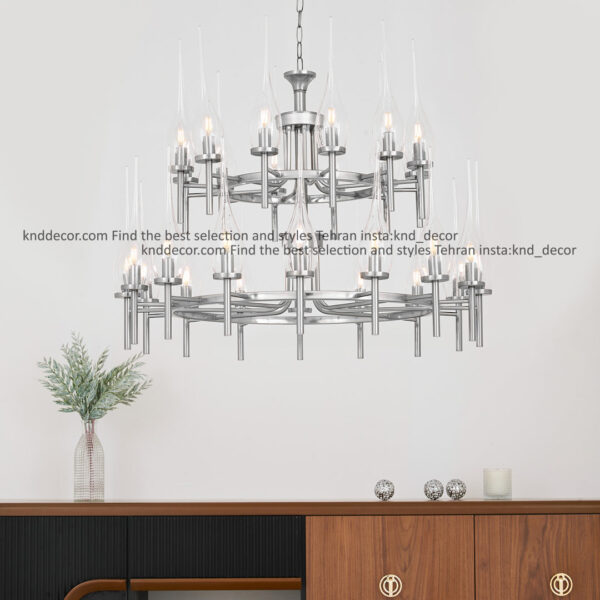 لوستر 1021 كروم 28 با حباب 310 شياردار سفید