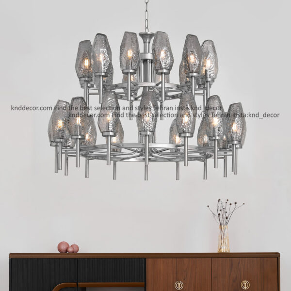 لوستر 1021 كروم 28 با حباب 120 دودی