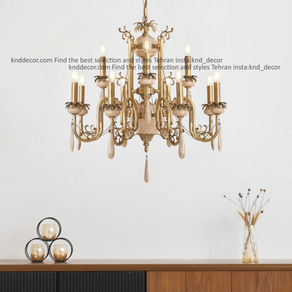 لوستر ويولت - سنگ كرم - آنتيك - 12 (دو طبقه)