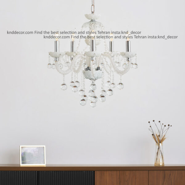 لوستر والتر سفيد 22 سانت 2 جفت 5 شاخه 2P