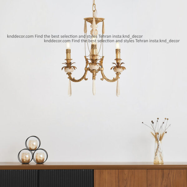 لوستر جار آنتيك سنگ كرم زنبق غنچه آويز سنگ 3