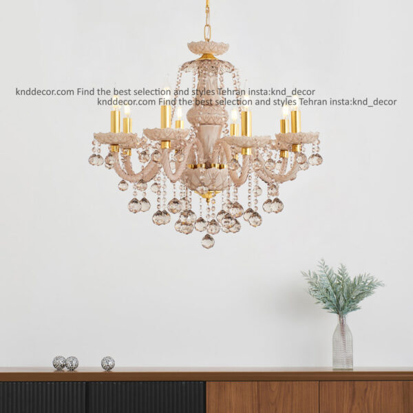 لوستر والتر شامپايني 25 سانت 2 جفت 8 شاخه 2P