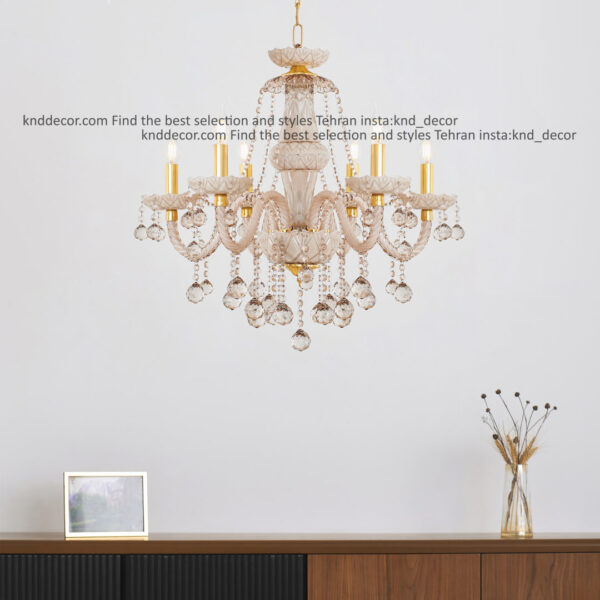 لوستر والتر شامپايني 25 سانت 2 جفت 6 شاخه 2P