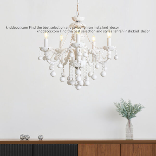 لوستر والتر سفيد 22 سانت 2 جفت 5 شاخه TP