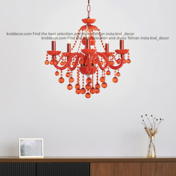 لوستر والتر نارنجي 22 سانت 2 جفت 5 شاخه 2P