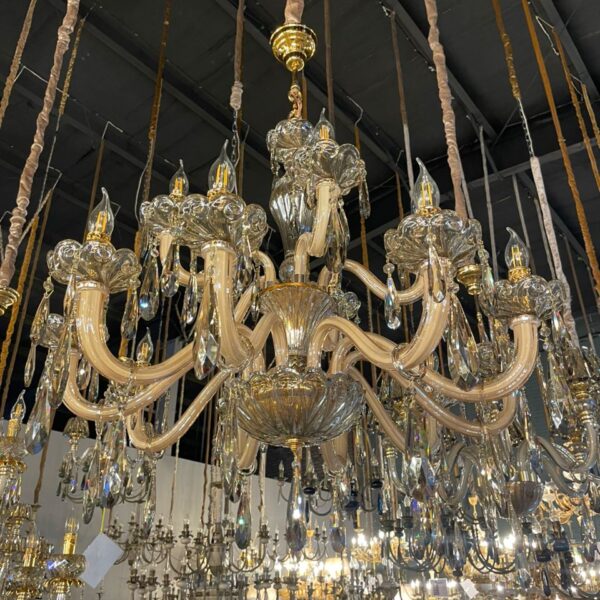 لوستر اس بلوري كرم زنبق شصتي آويز بادامي 15